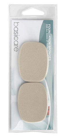 Basicare Foundation Sponge SBR Makeup Applicator 5.5cm x 4.3cm 2 Pack