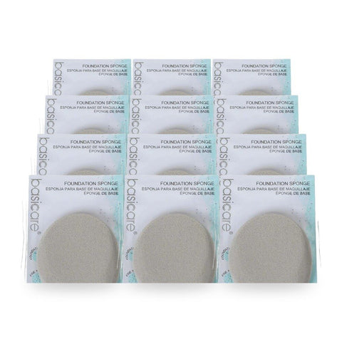 Basicare Foundation Sponge 6 x 7cm Soft Durable Makeup Applicator Wet or Dry Bundle of 12