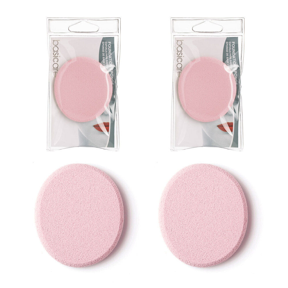 Basicare Foundation Sponge 6 x 7cm Soft Durable Wet or Dry 2 Pack