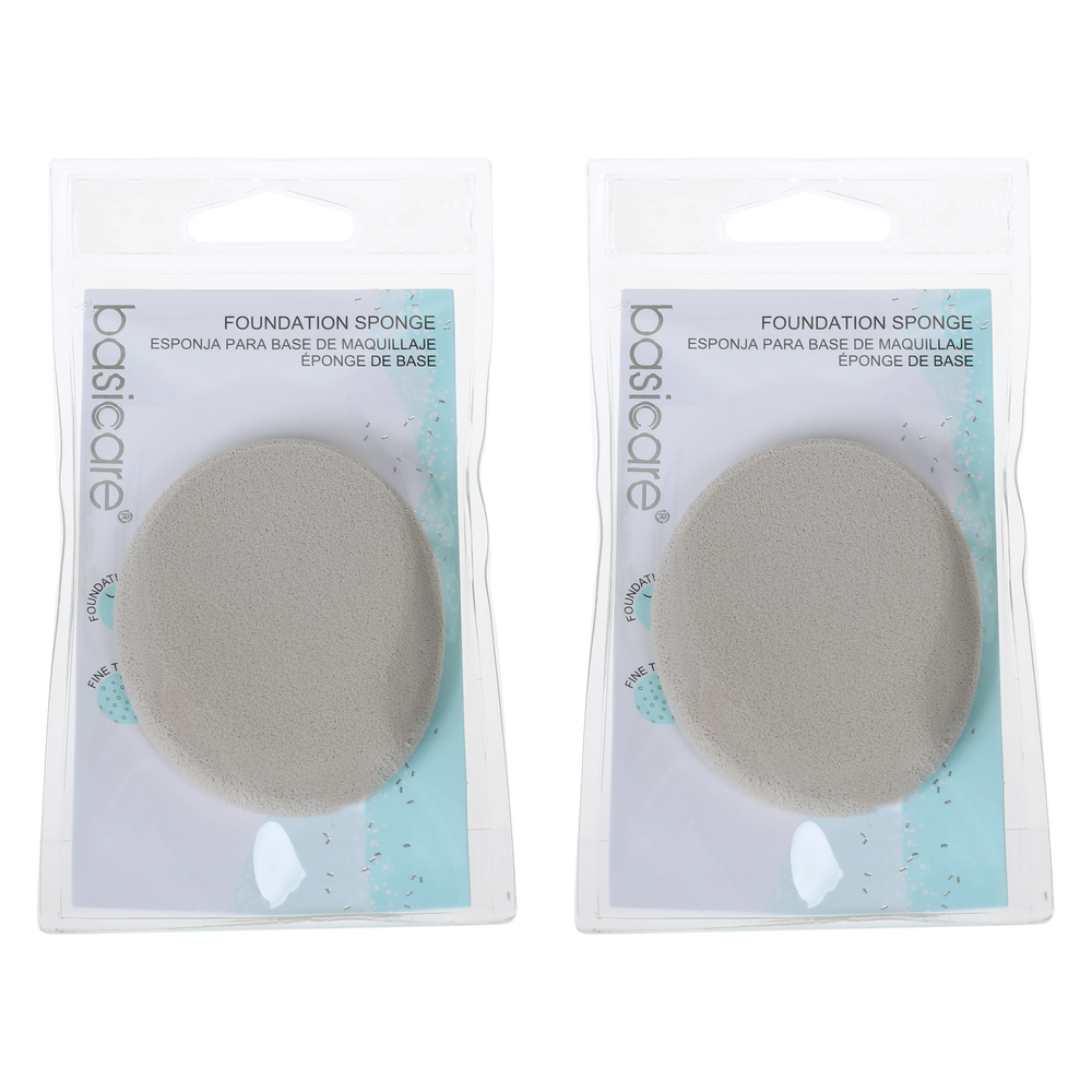 Basicare Foundation Sponge 6 x 7cm Soft Durable Wet or Dry 2 Pack