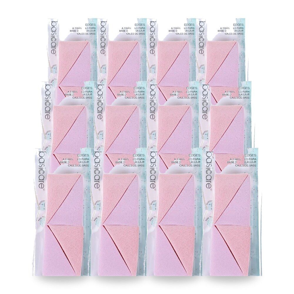 Basicare Foundation Wedges Latex Free Reusable Washable Makeup Sponge Set Pack of 12