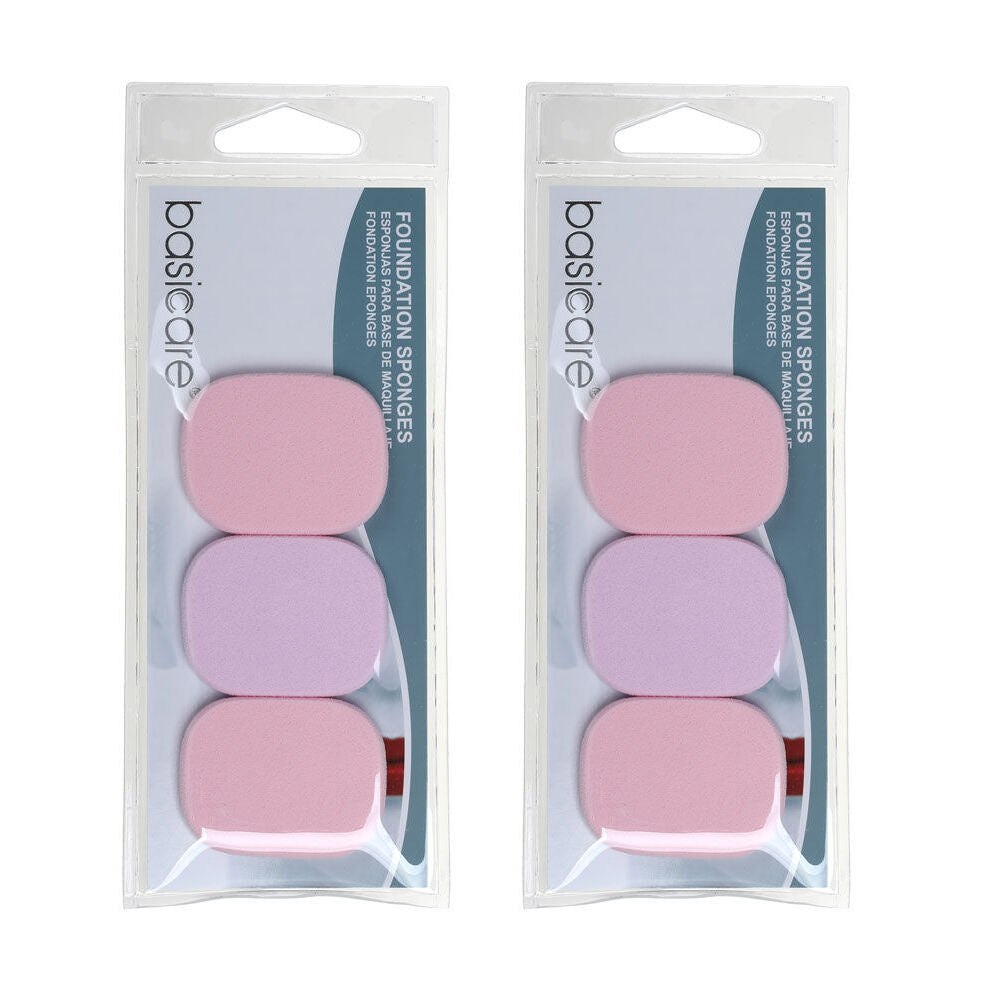 Basicare Foundation Sponge Dual Use Soft Durable Makeup Applicator 4.3x3.3cm 2pc