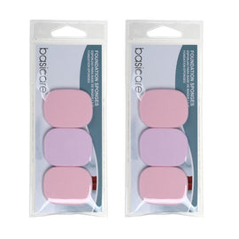 Basicare Foundation Sponge Dual Use Soft Durable Makeup Applicator 4.3x3.3cm 2pc