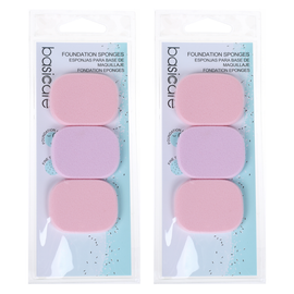 Basicare Foundation Sponge Dual Use Soft Durable Makeup Applicator 4.3x3.3cm 2pc