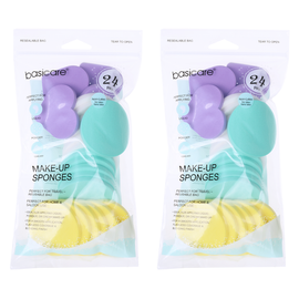 Basicare Round Makeup Sponges Reusable Cosmetic Applicators 2 x 24 Pack