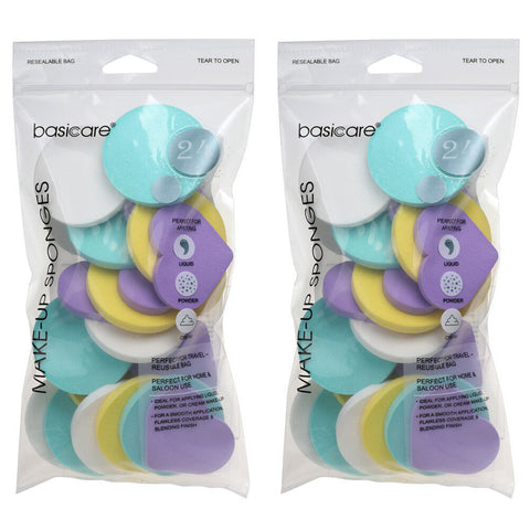 Basicare Round Makeup Sponges Reusable Cosmetic Applicators 2 x 24 Pack