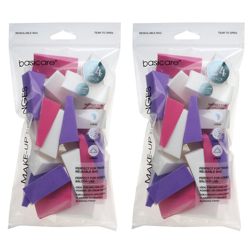 Basicare Wedge Makeup Sponges Reusable Cosmetic Applicators 48 Pack