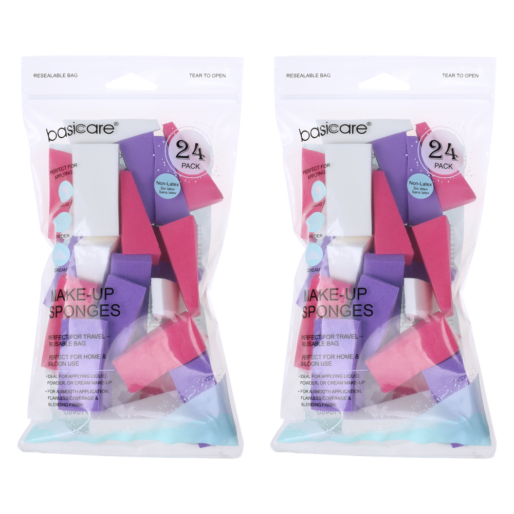 Basicare Wedge Makeup Sponges Reusable Cosmetic Applicators 48 Pack