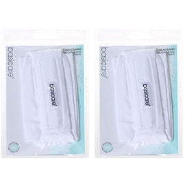 Basicare White Cosmetic Headband Towel Makeup and Facial Cleansing 2 Pack