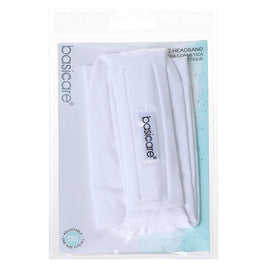 Basicare White Cosmetic Headband Towel for Makeup and Facial Cleansing