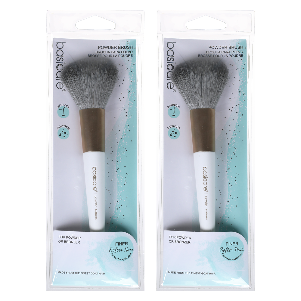 Basicare Powder Brush 165mm 2 Pack Soft Synthetic Bristles Bundle