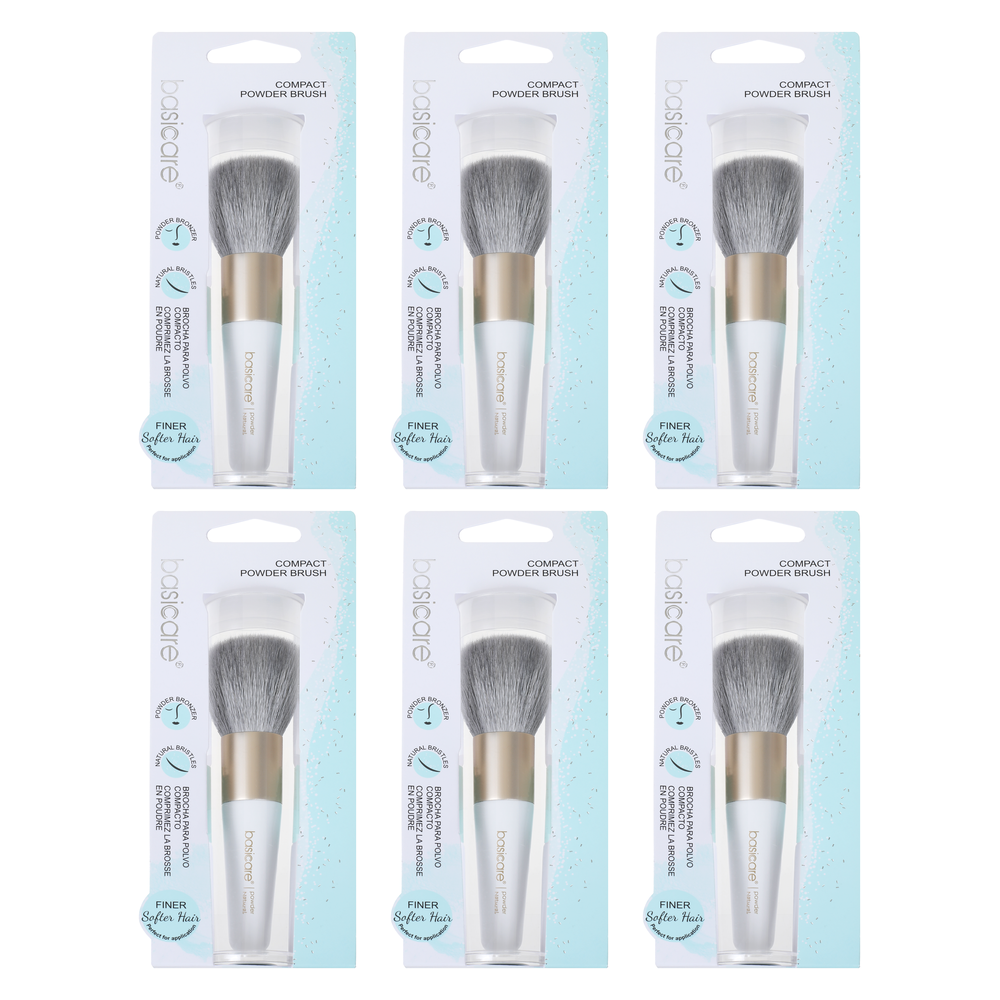 Basicare Compact Powder Brush Soft Goat Hair Bundle of 6