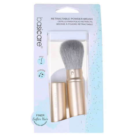 Basicare Retractable Powder Brush Soft Goat Hair for Powder and Bronzer