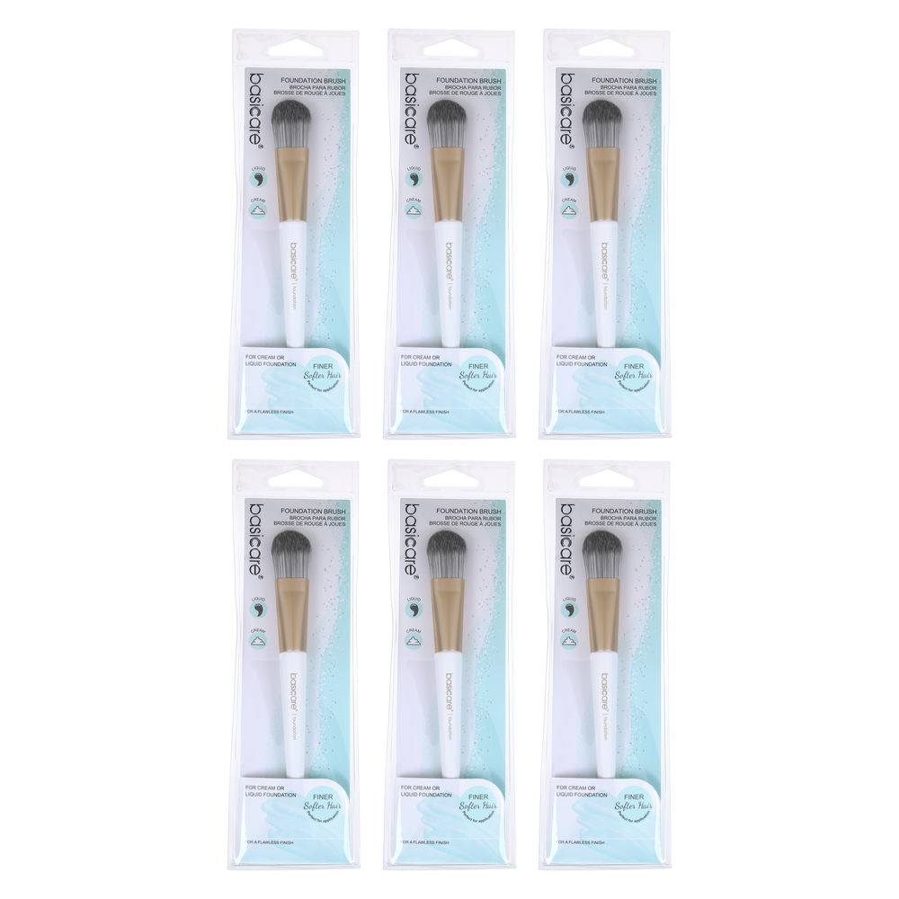 Basicare Foundation Brush 16cm Bundle of 6 Makeup Brushes