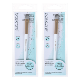 Basicare Eyeshadow Brush 13cm Pack of 2 Washable Nylon Bristles for Blending