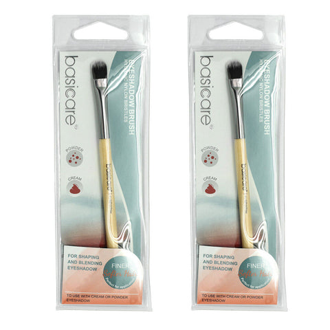 Basicare Eyeshadow Brush 13cm Pack of 2 Washable Nylon Bristles for Blending