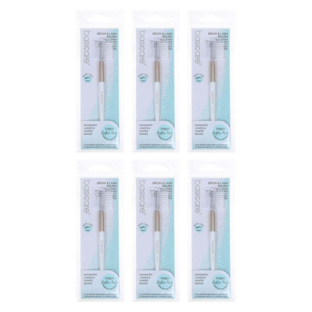 Basicare Brow and Lash Brush 13cm Nylon Bristles Bundle of 6