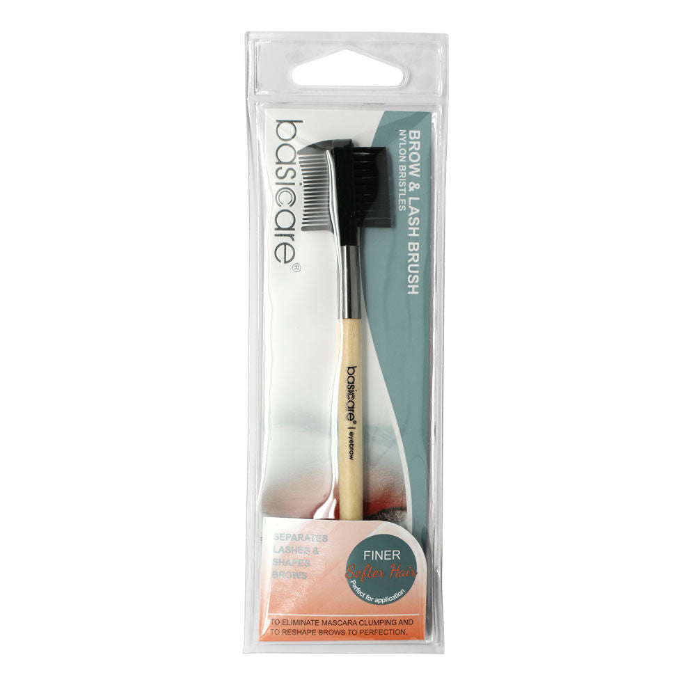 Basicare Brow and Lash Brush 13cm Nylon Bristles for Eyebrow and Eyelash Grooming