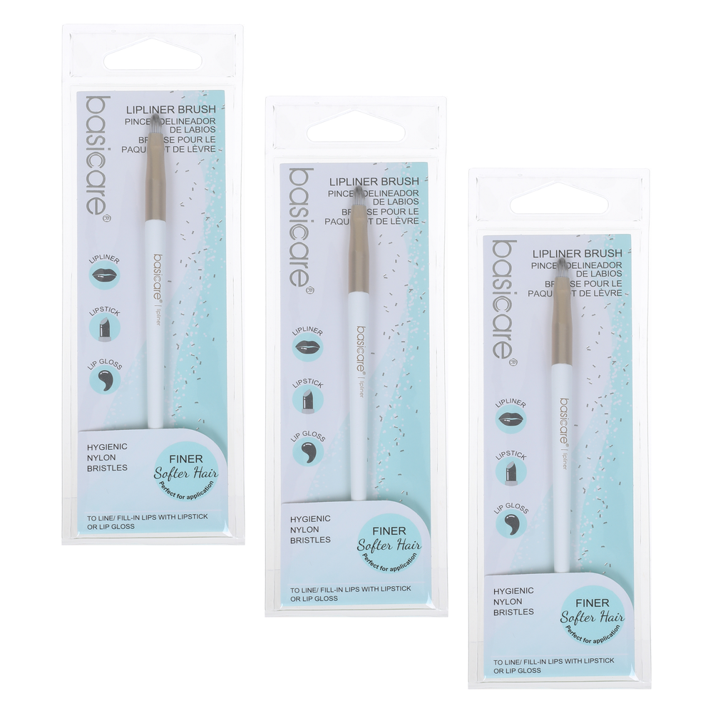 Basicare Lip Liner Brush 13cm Bundle of 3