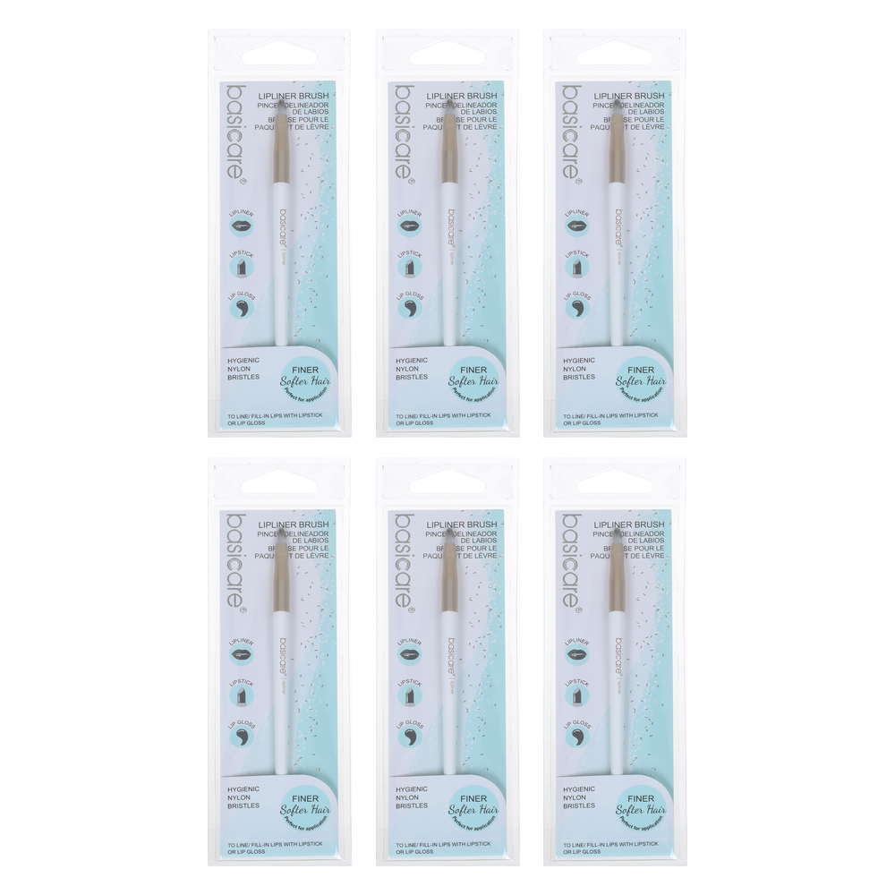 Basicare Lip Liner Brush 13cm Bundle of 6 Makeup Brushes