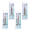 Basicare Retractable Lip Liner Brush 4 Pack Travel Nylon Bristles Silver