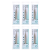 Basicare Retractable Lip Liner Brush 6 Pack Bundle Travel Nylon Silver Tube