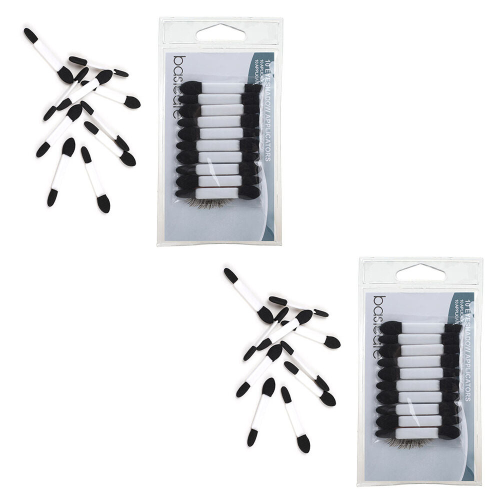 Basicare Eyeshadow Applicators Double Ended Washable Set of 10 x 2
