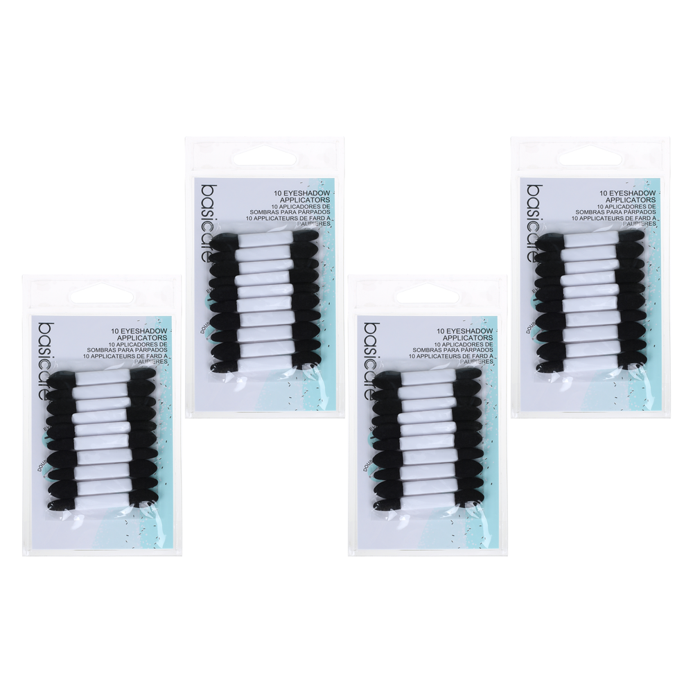 Basicare Double Ended Eyeshadow Applicators 10pcs Pack Bundle of 4