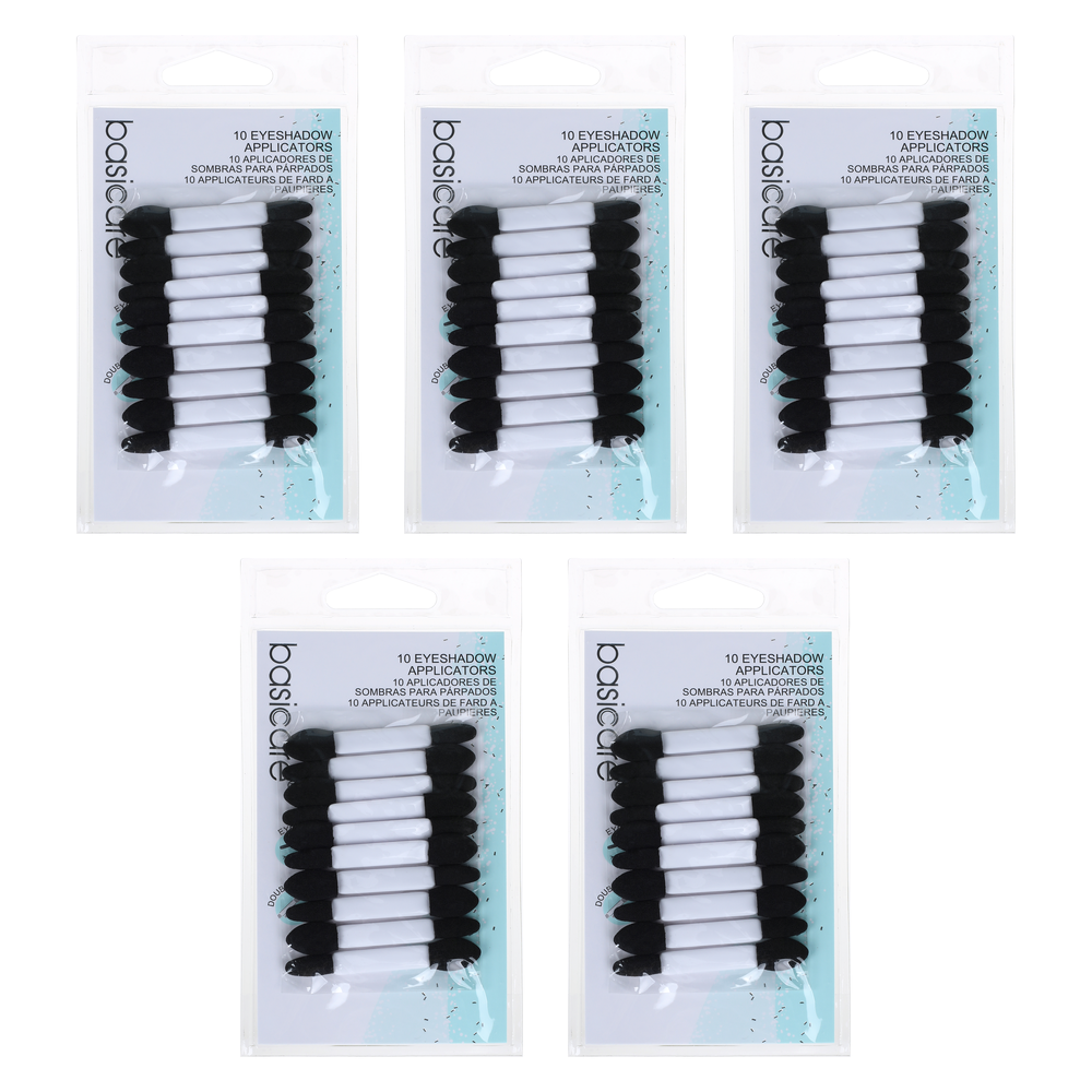 Basicare Double Ended Eyeshadow Applicator Set 10pcs Bundle of 5