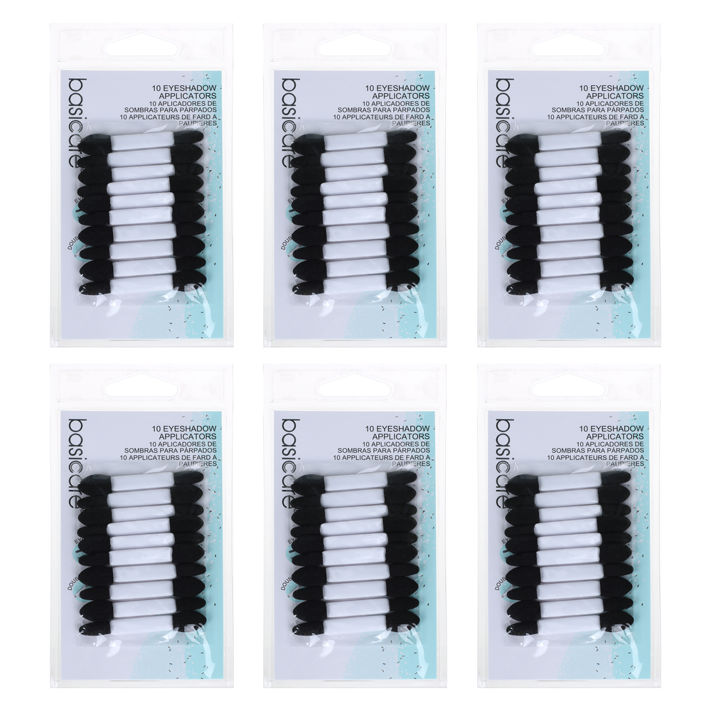 Basicare Double Ended Eyeshadow Applicators Bundle of 6 Washable Reusable