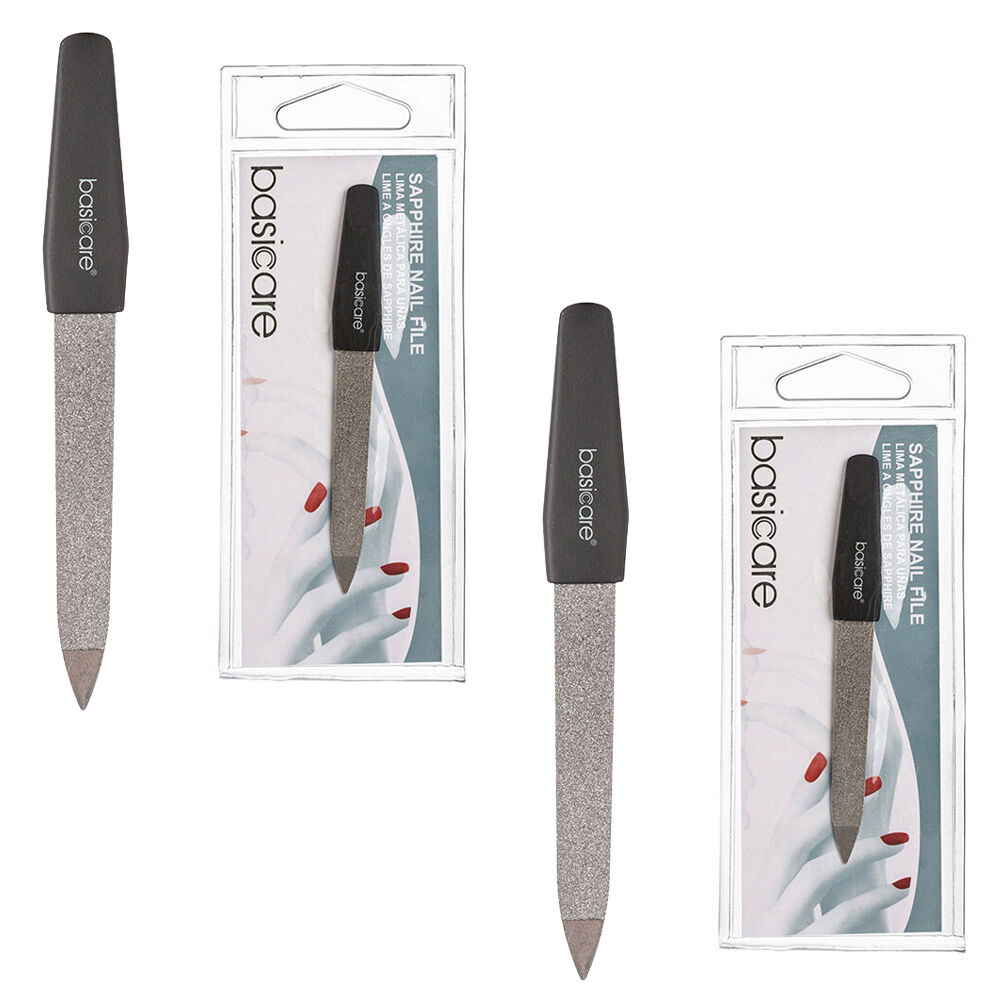 Basicare Sapphire Double Sided Nail File 2 Pack Professional Nail Care