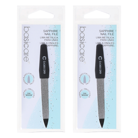 Basicare Sapphire Double Sided Nail File 2 Pack Professional Nail Care