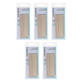 Basicare Cuticle Sticks 115mm 10 Pack Bundle of 5 Wooden Manicure Tools
