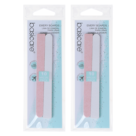 Basicare Emery Boards 10 Pack 115mm Double Sided Nail Filing Tools x 2