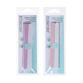 Basicare Emery Boards 10 Pack 115mm Double Sided Nail Filing Tools