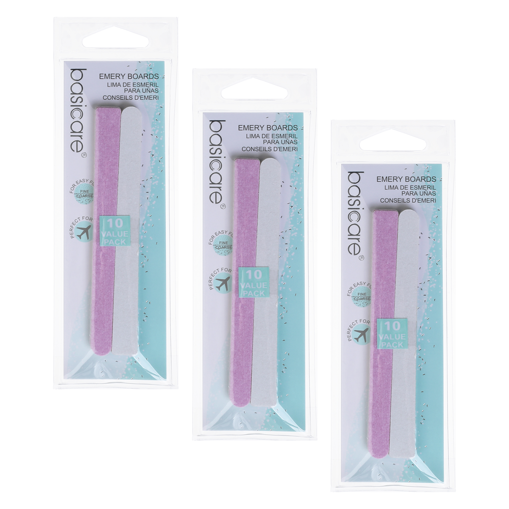 Basicare Emery Boards 145mm 10 Pack Bundle of 3
