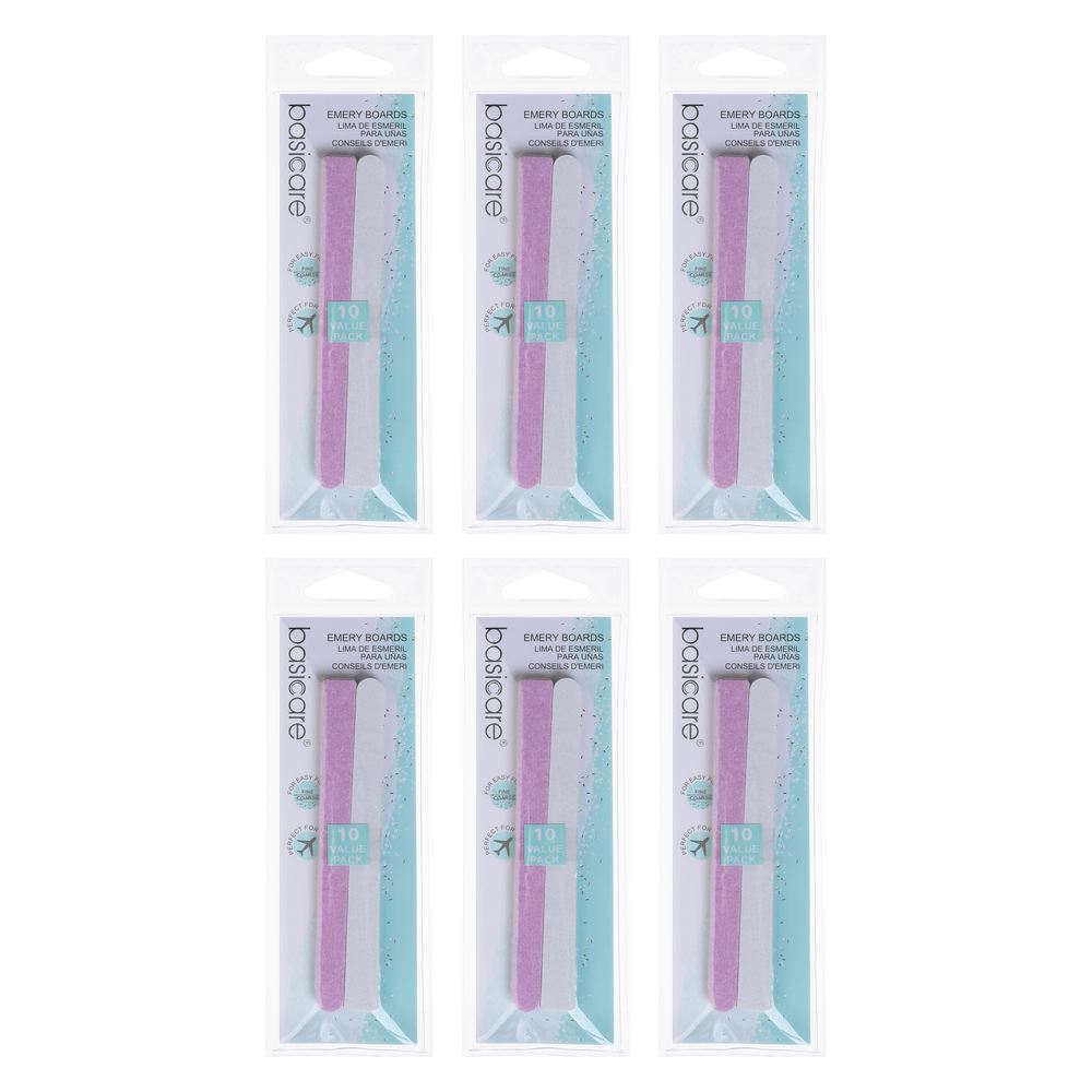 Basicare 145mm Emery Boards 10 Pack Bundle of 6 Manicure Pedicure Files