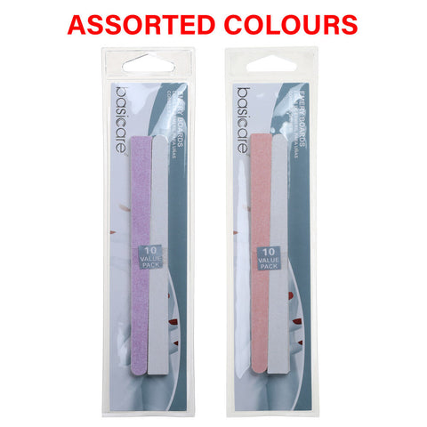 Basicare Emery Boards 10 Pack 145mm Manicure Pedicure Nail Filing Tools