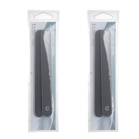 Basicare Cushioned Nail Shaper Dual Sided Medium and Fine Pack of 2