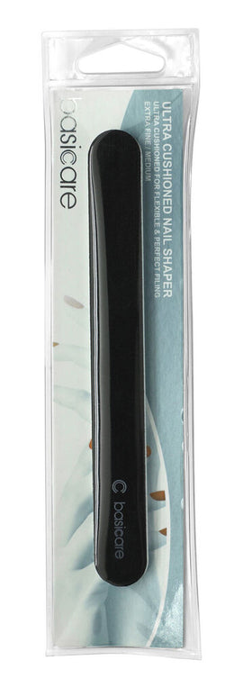 Basicare Ultra Cushioned Nail Shaper Dual Sided Medium and Fine Manicure Tool