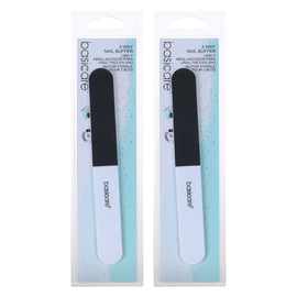 Basicare 3 Way Nail Buffer File Polish Buff Tool Professional Manicure Pack of 2