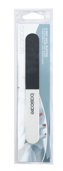 Basicare 3 Way Nail Buffer File Polish and Buff Tool for Professional Manicure