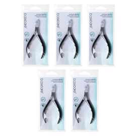 Basicare Professional Cuticle Nipper 3.75 Inch Manicure Tool Bundle of 5