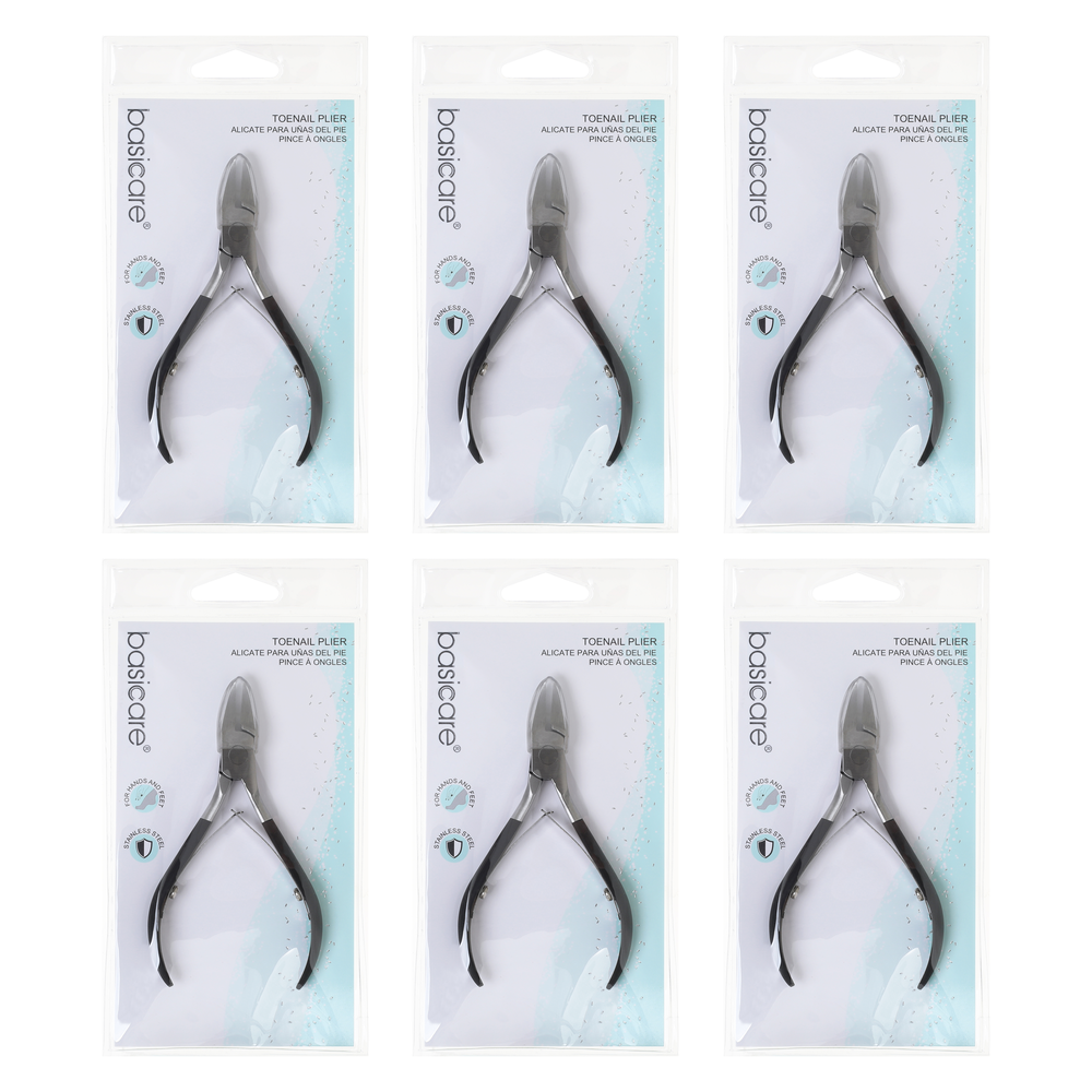 Basicare Toenail Plier 5 Inch Chiropody Pedicure Tool Bundle of 6