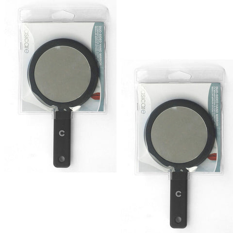 Basicare Duo Sided Hand Mirror Lightweight Travel Cosmetic Mirror 2x Magnifier x 2