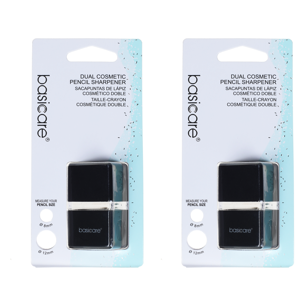 Basicare Dual Cosmetic Pencil Sharpener 2 Pack For Eye Lip Makeup Pencils
