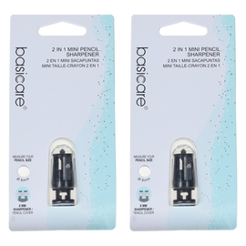 Basicare Make Up Pencil Sharpener with Bonus Grip for Precise Cosmetic Pencils x 2