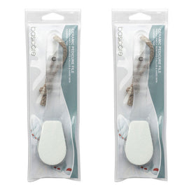Basicare Ceramic Pedicure File Double Sided Coarse and Fine Foot Care x2
