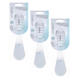 Basicare Ceramic Pedicure File Bundle 3 Pack Double Sided Coarse Fine