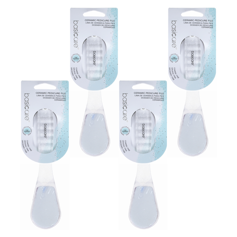 Basicare Ceramic Pedicure File 4 Pack Double Sided Coarse and Fine